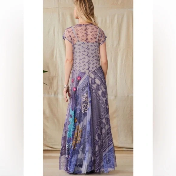 Johnny Was Biya Allegra mesh overlay dress NWOT. No slip. Size M - Picture 6 of 10